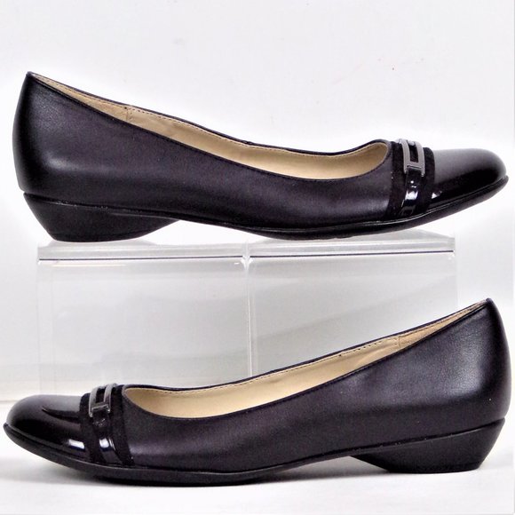 NATURALIZER N5 COMFORT size 6M HELINA black ballet flats all synthetic materials - Picture 1 of 11